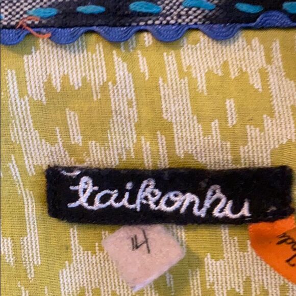 Anthropologie Taikonhu Crownhall Ikat Jack Cropped Button Closure Jacket Boho - Picture 8 of 12